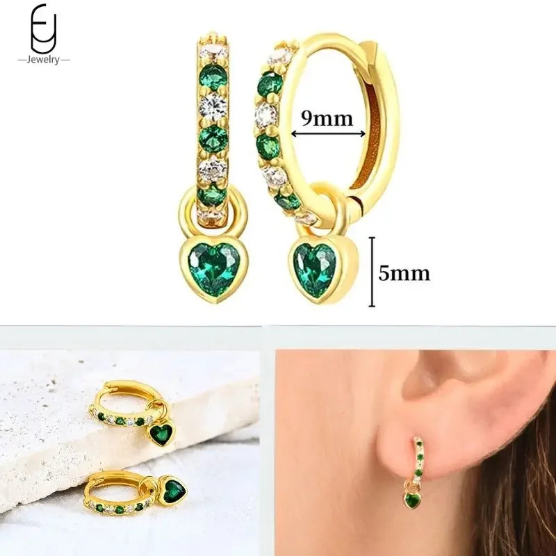 Trendige Herz-Creolen aus 925 Sterling Silber mit Zirkon