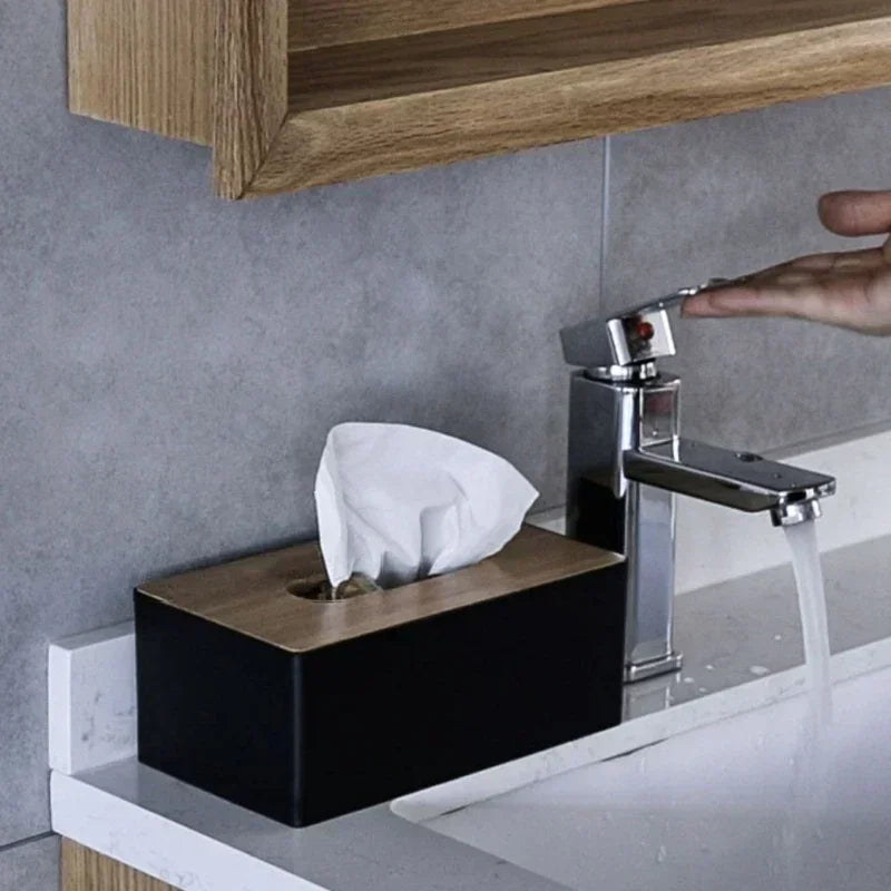 Stilvolle Tissue Box mit Bambus/Holz-Deckel