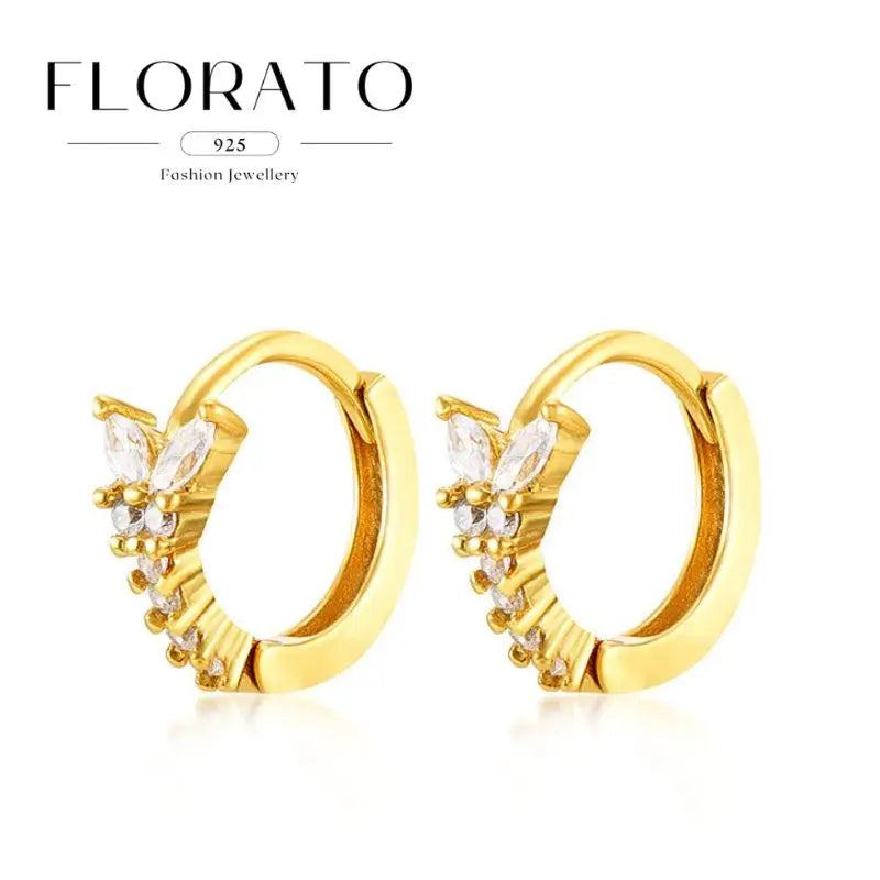 Luxuriöse Creolen mit Zirkon-Besatz aus 925 Sterling Silber