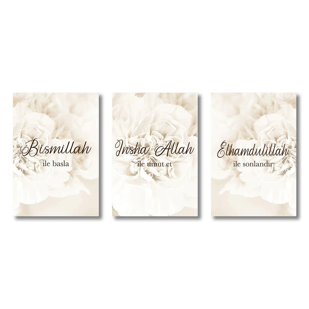 Moderne Leinwand-Wandkunst "Allah" (Arabische Kalligrafie)