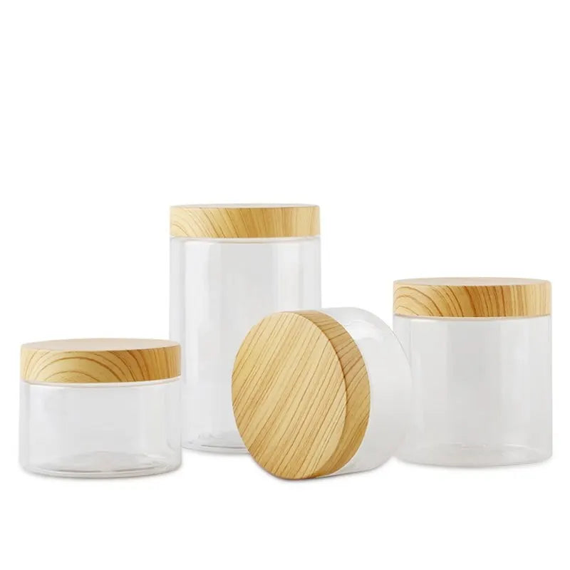 Luftdichte Vorratsdosen aus transparentem Kunststoff mit Holz-Optik