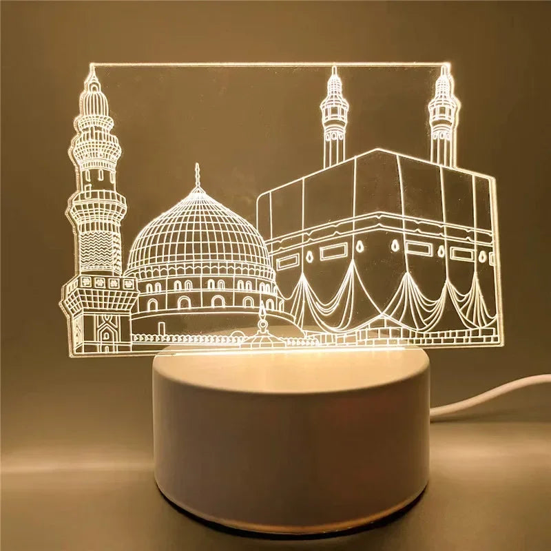 3D Acryl LED Nachtlicht "EID Mubarak" (USB-betrieben)