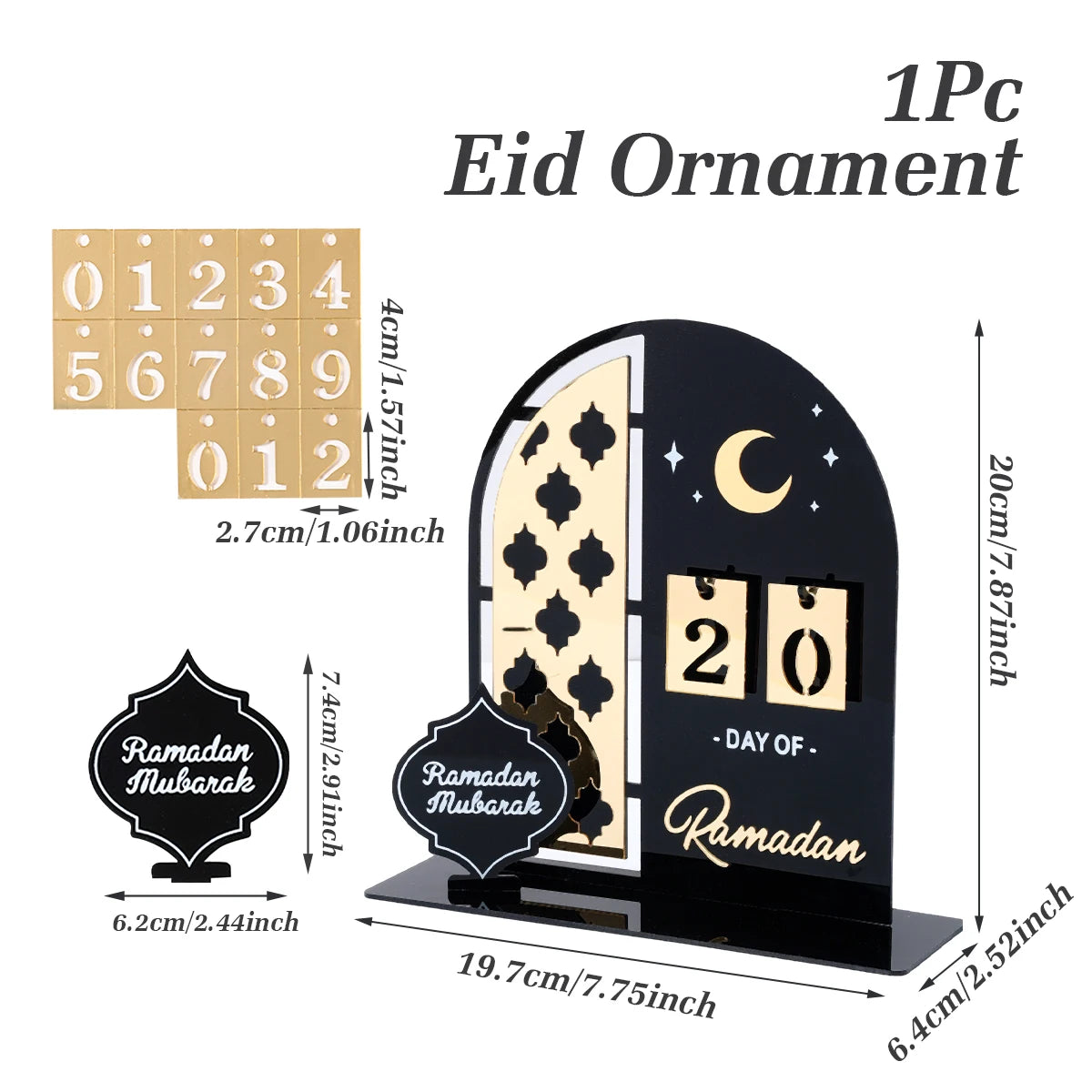 Ramadan Countdown Kalender Ornament aus Acryl