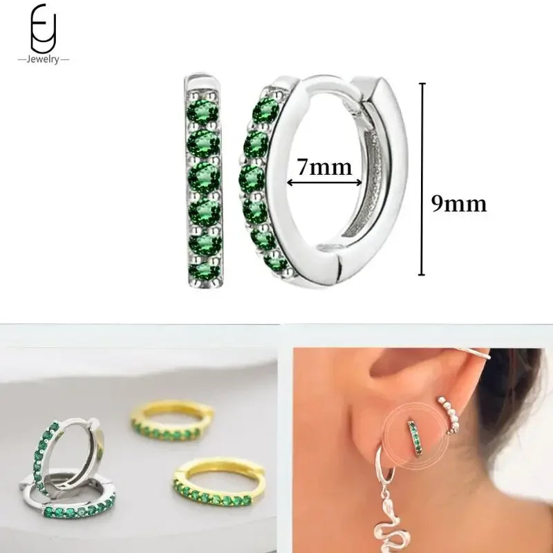 Trendige Herz-Creolen aus 925 Sterling Silber mit Zirkon