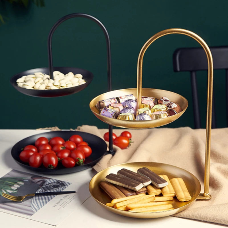 Nordisches Zweistöckiges Edelstahl-Serviertablett