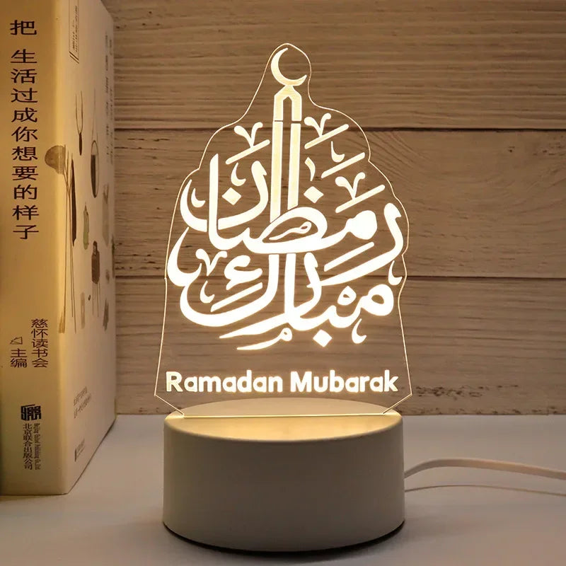 3D Acryl LED Nachtlicht "EID Mubarak" (USB-betrieben)