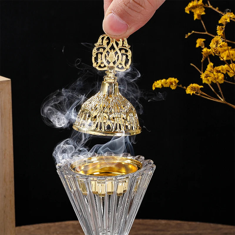 Arabischer Rotierender Räucherstäbchenhalter aus Glas