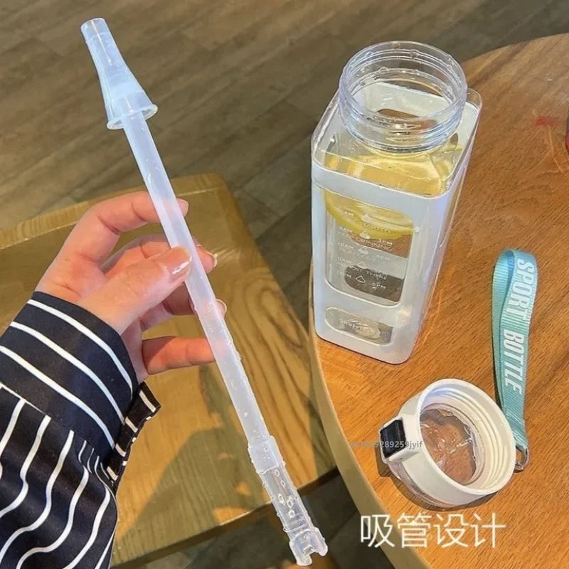 Kawaii Wasserflasche mit Strohhalm für Kinder & Erwachsene