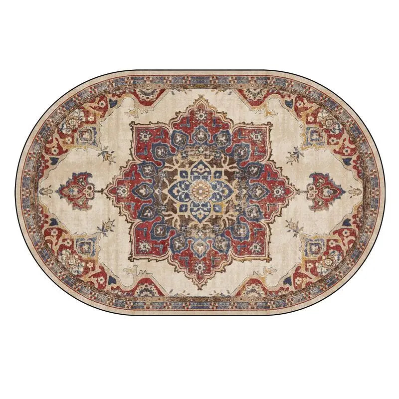 Boho-Persian Oval Rug– Ultraleicht, Waschbar & 3D-Präzision