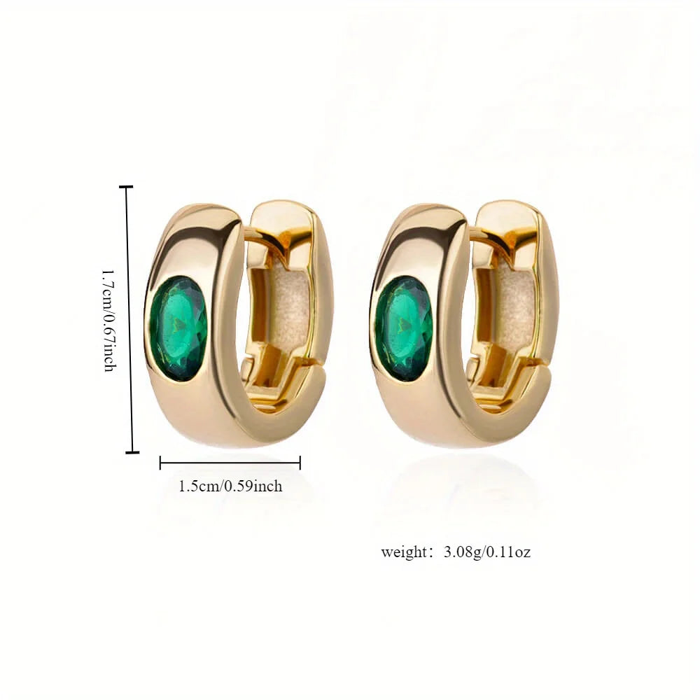 Retro Zirkonia Ohrstecker im "Light Luxury" Stil