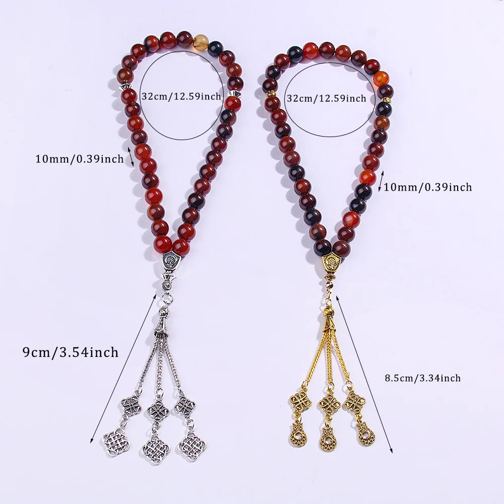 Exklusive Islamische Gebetskette (Misbah) aus Naturstein