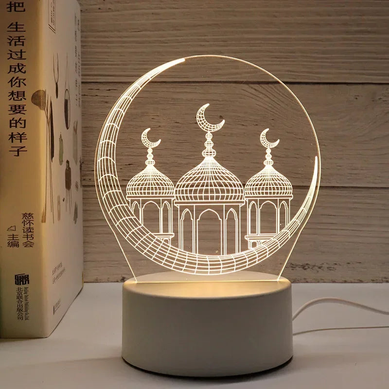 3D Acryl LED Nachtlicht "EID Mubarak" (USB-betrieben)