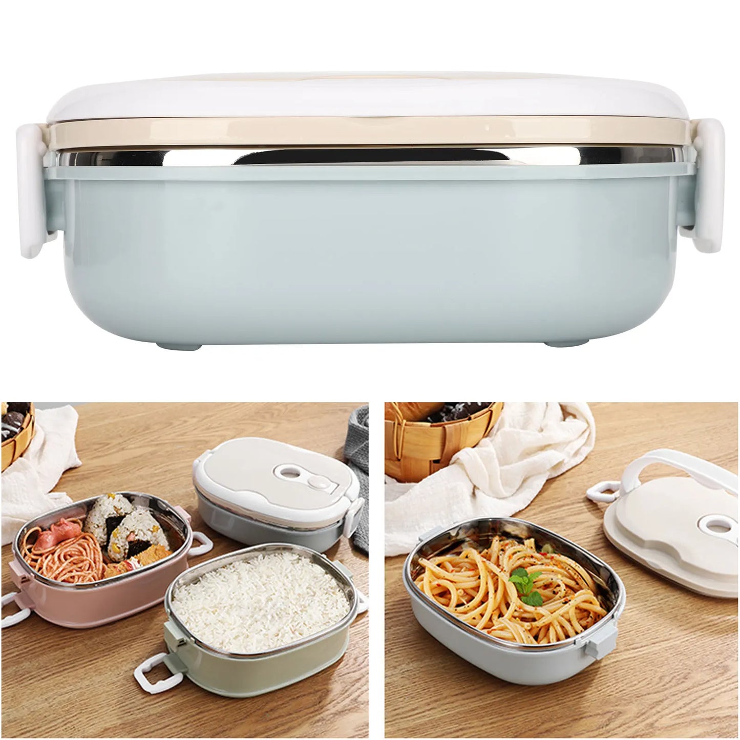 Hochwertige Doppelwand-Lunchbox aus Edelstahl