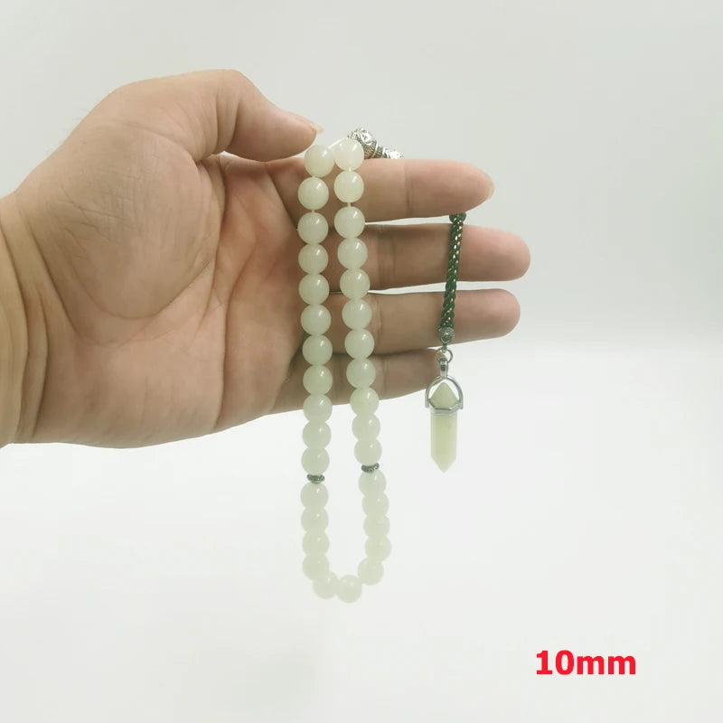 Leuchtendes Muslimisches Tasbih aus Stein (8mm Perlen)