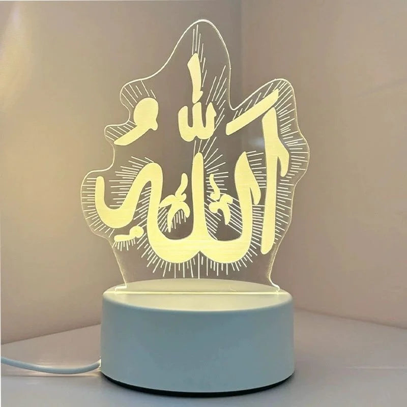 3D Acryl LED Nachtlicht "EID Mubarak" (USB-betrieben)
