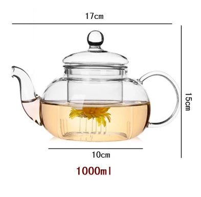 Praktische Teekanne aus hitzebeständigem Glas