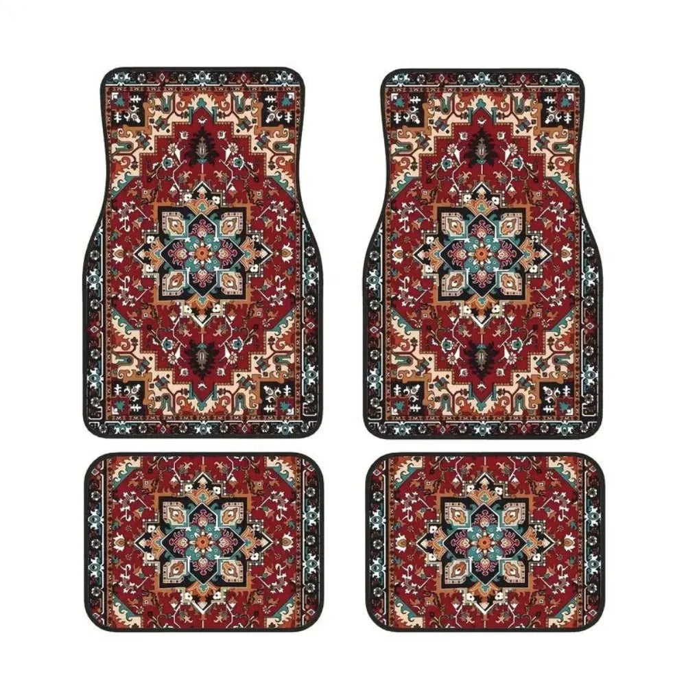 Premium Boho Auto-Fußmatten „Nomad Style“ – 4er-Set für Stil & Sicherheit