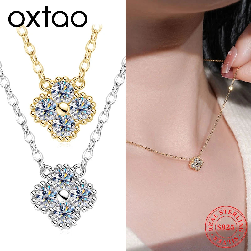 Moissanit Kleeblatt Kette