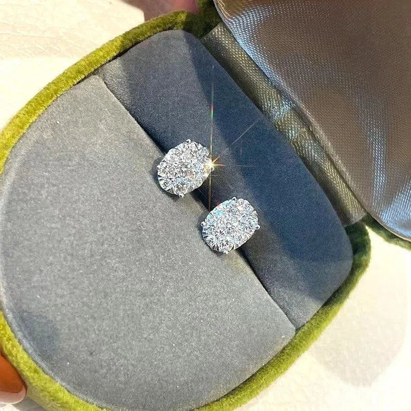 Trendige Geometrische Zirkonia Ohrstecker für Damen