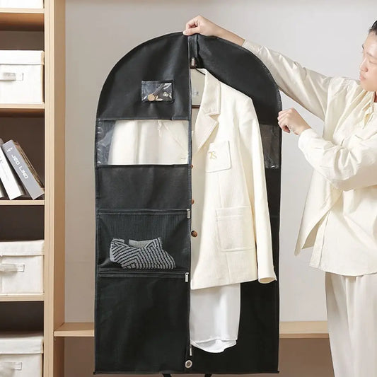 Schwarze Kleider-Staubschutzhülle aus Vliesstoff