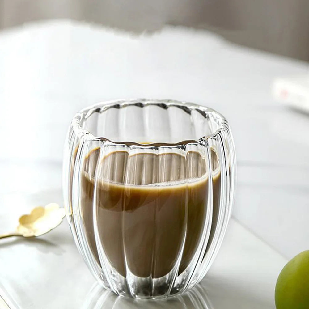 Thermoisolierte Doppelwand-Glas-Kaffeetassen (Borosilikatglas)