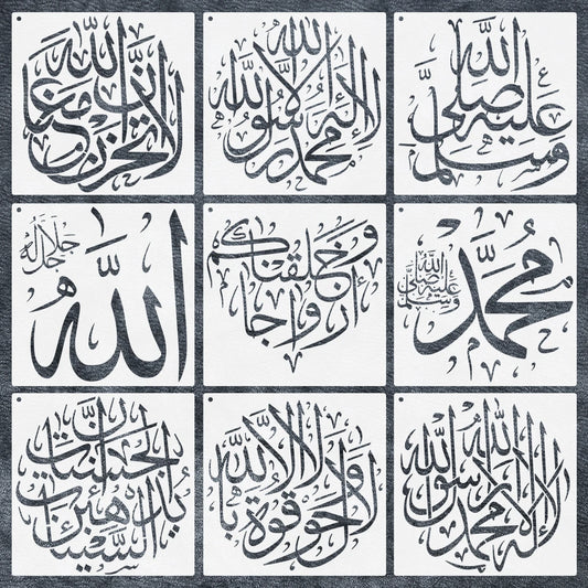 Schablonen-Set (9 Stück, Wiederverwendbar)