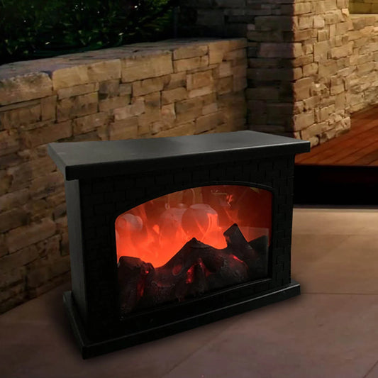 Vintage LED-Kaminleuchte mit Flammen-Simulation