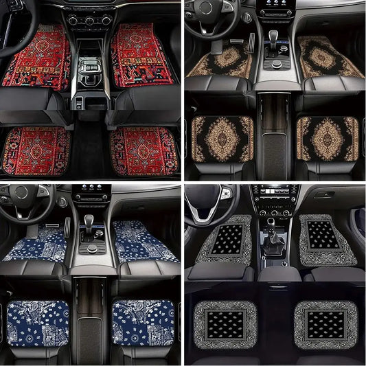 Premium Boho Auto-Fußmatten „Nomad Style“ – 4er-Set für Stil & Sicherheit