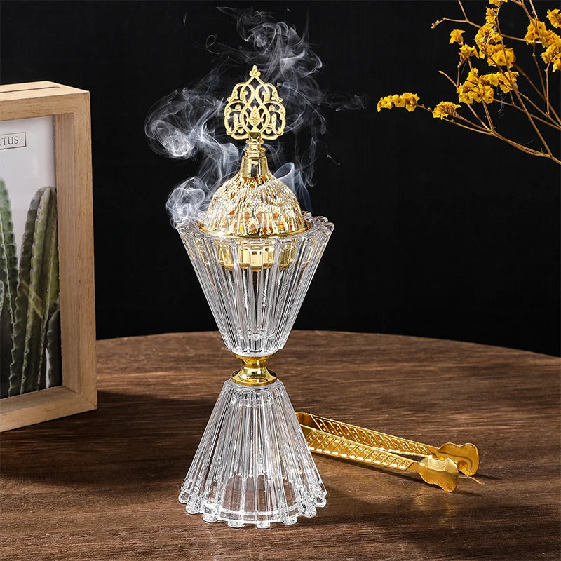 Arabischer Rotierender Räucherstäbchenhalter aus Glas
