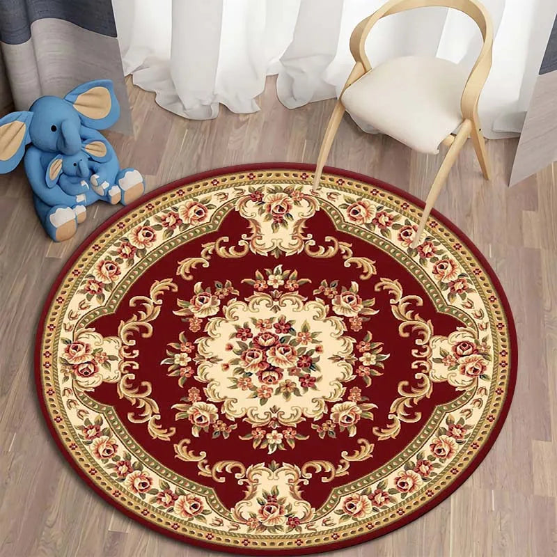 Soft-Touch Rundteppich „Floral Circle“ – Samtweich & Farbenfroh