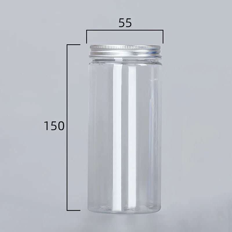 Luftdichte PET-Vorratsgläser mit Aluminium-Deckel