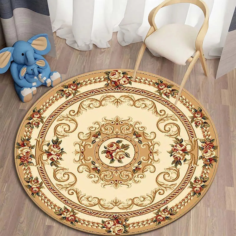 Soft-Touch Rundteppich „Floral Circle“ – Samtweich & Farbenfroh