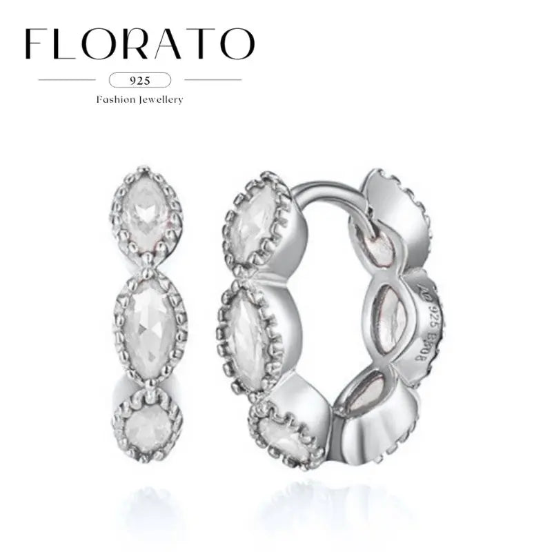 Luxuriöse Creolen mit unregelmäßigem Zirkon und Perlen-Akzenten