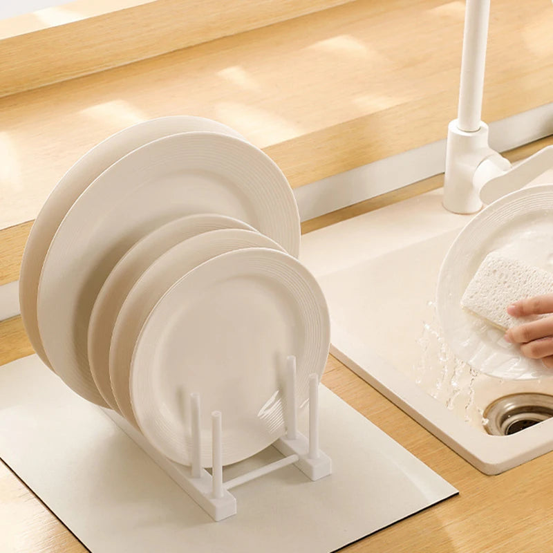 Multifunktionales Abtropfgestell für Geschirr und Deckel