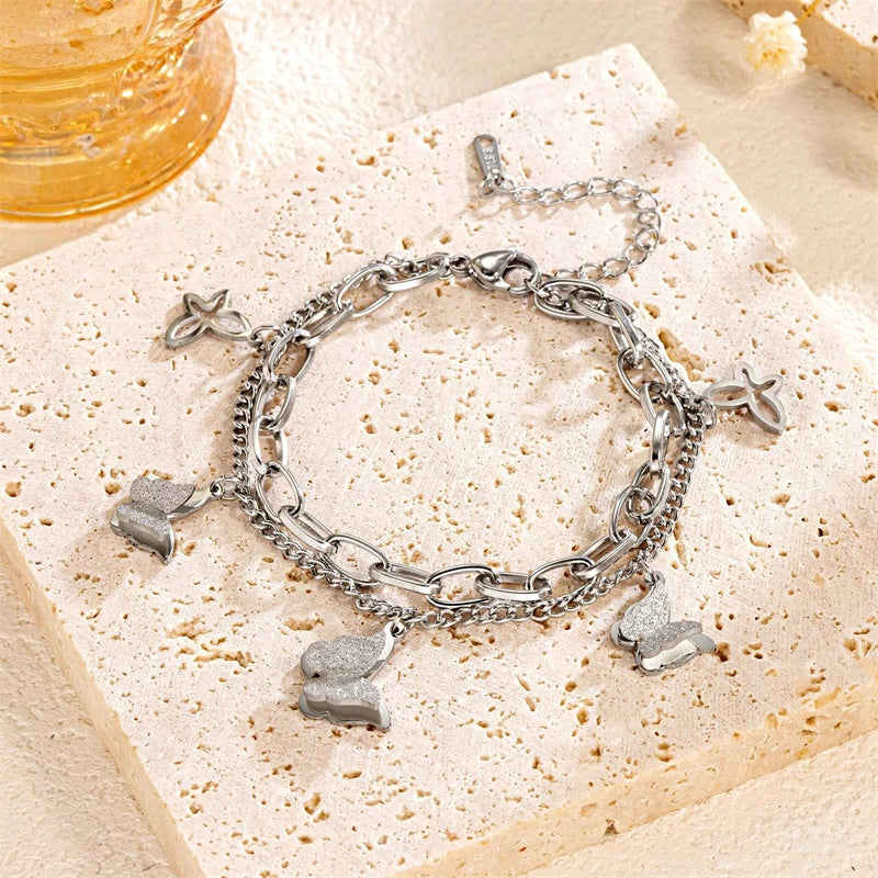 Modisches Gliederketten-Armband aus Edelstahl