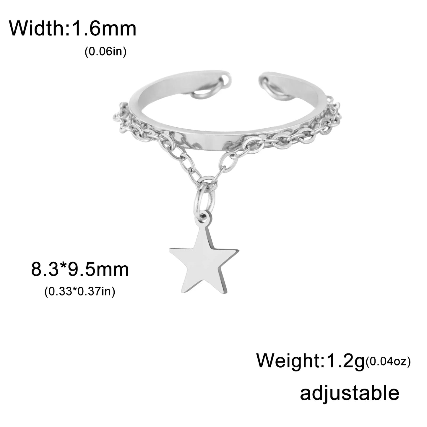 Vielseitiger Lemegeton Offener Ring aus Edelstahl (18K vergoldet)