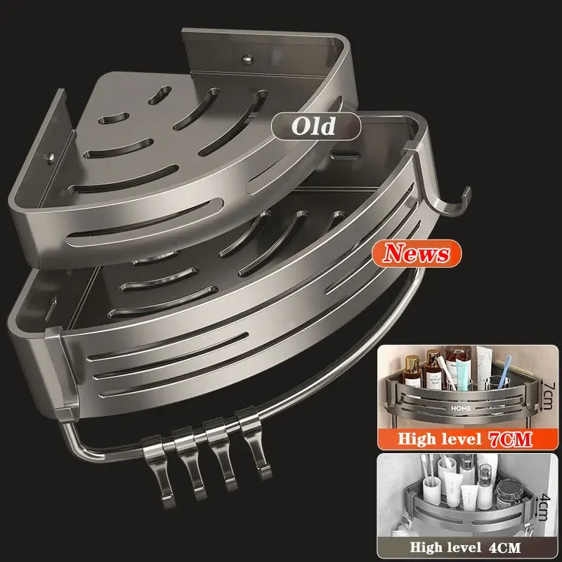 Hochwertiges Eckregal aus poliertem Aluminium (Bohrfrei)