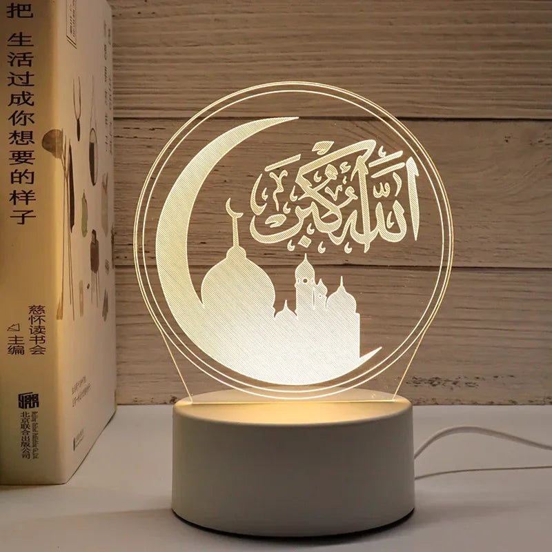 3D Acryl LED Nachtlicht "EID Mubarak" (USB-betrieben)