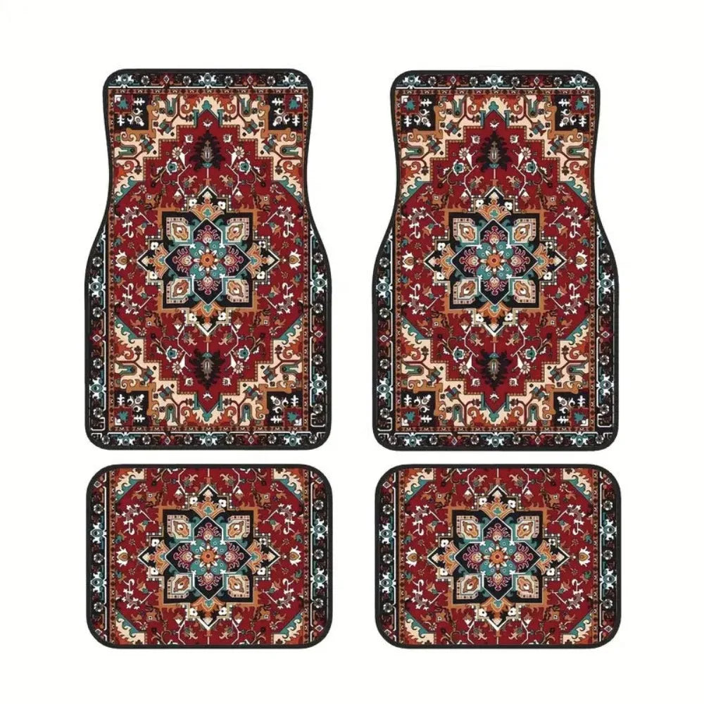 Premium Boho Auto-Fußmatten „Nomad Style“ – 4er-Set für Stil & Sicherheit