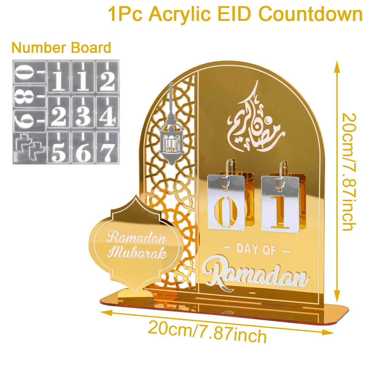 Ramadan Countdown Kalender Ornament aus Acryl