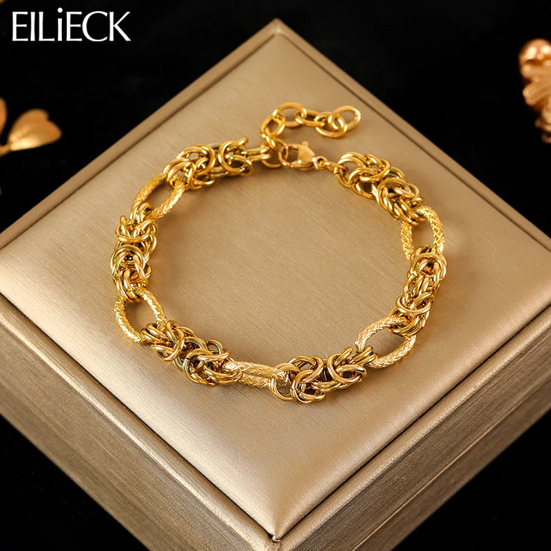 Exklusives EILIECK Armband: 316L Edelstahl mit 18K Goldplattierung