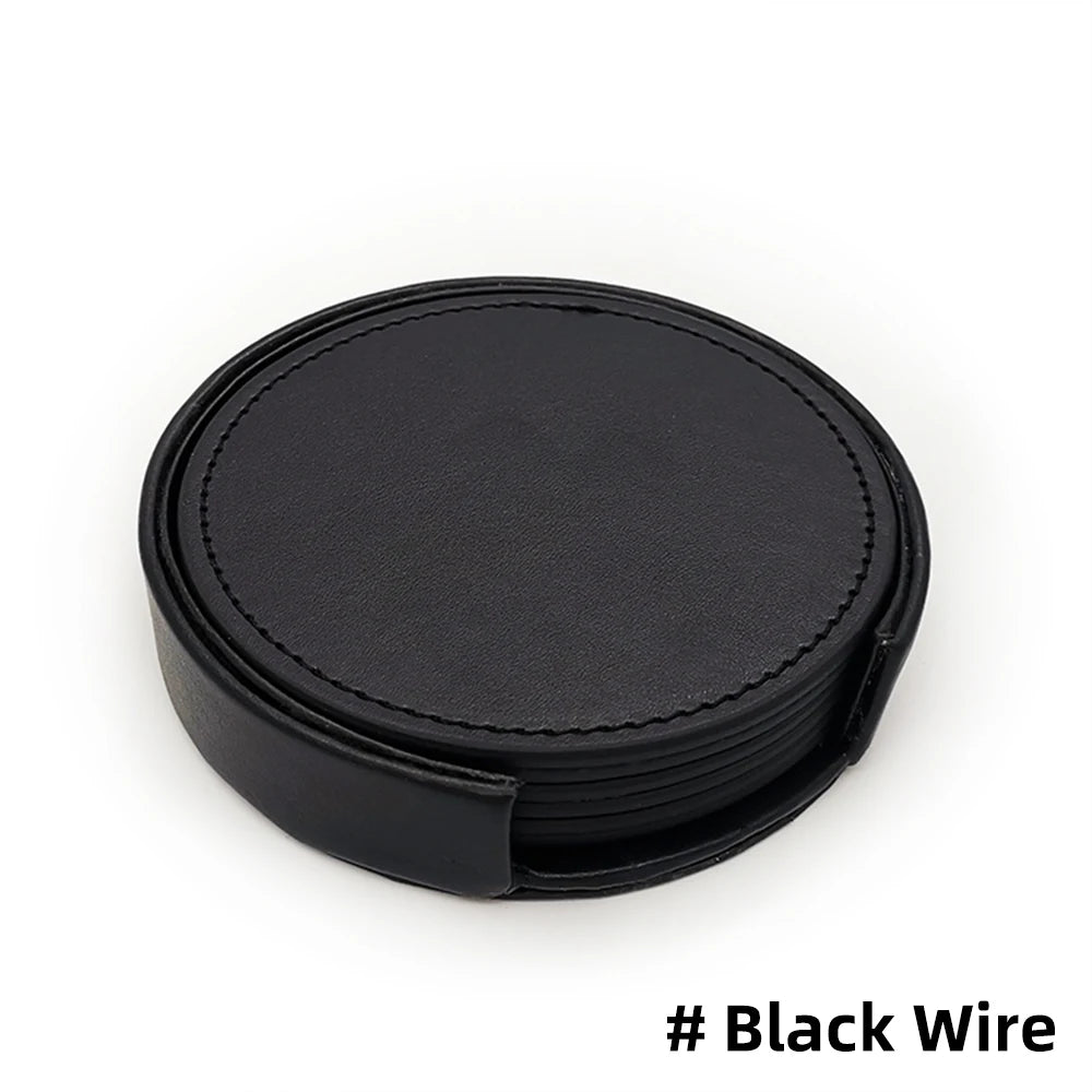 Marmor-Stil Untersetzer-Set aus Kunstleder (7-teilig)