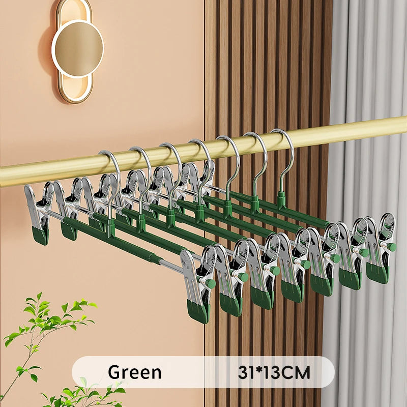 Verstellbare Hosen- und Rock-Kleiderbügel mit Clips