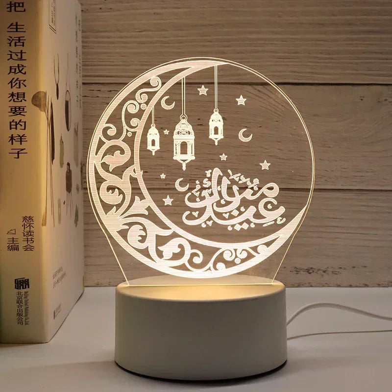 3D Acryl LED Nachtlicht "EID Mubarak" (USB-betrieben)