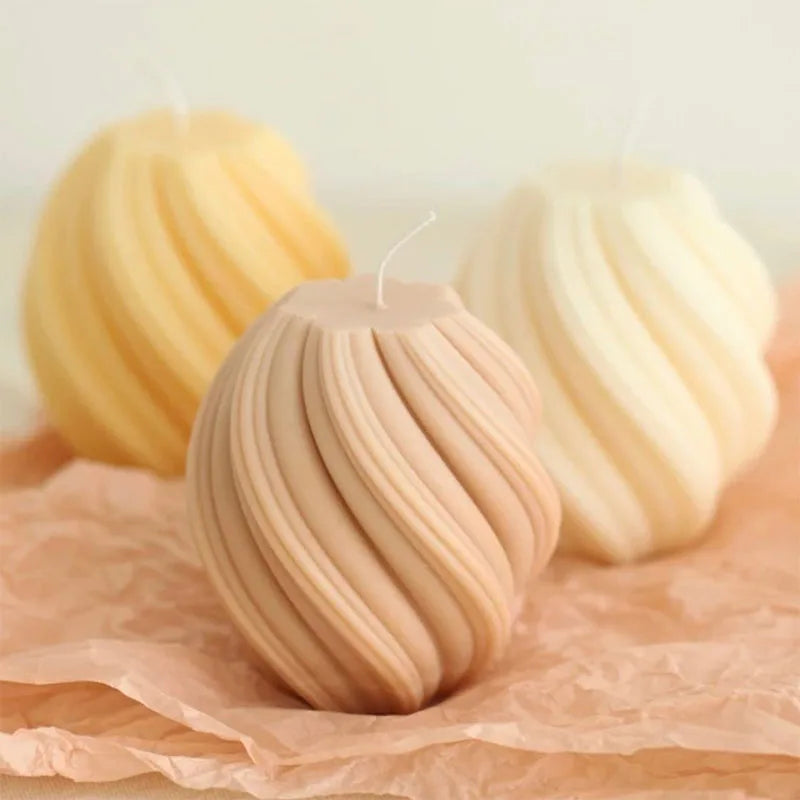 3D Silikon-Gießform für gedrehte Säulenkerzen (DIY)