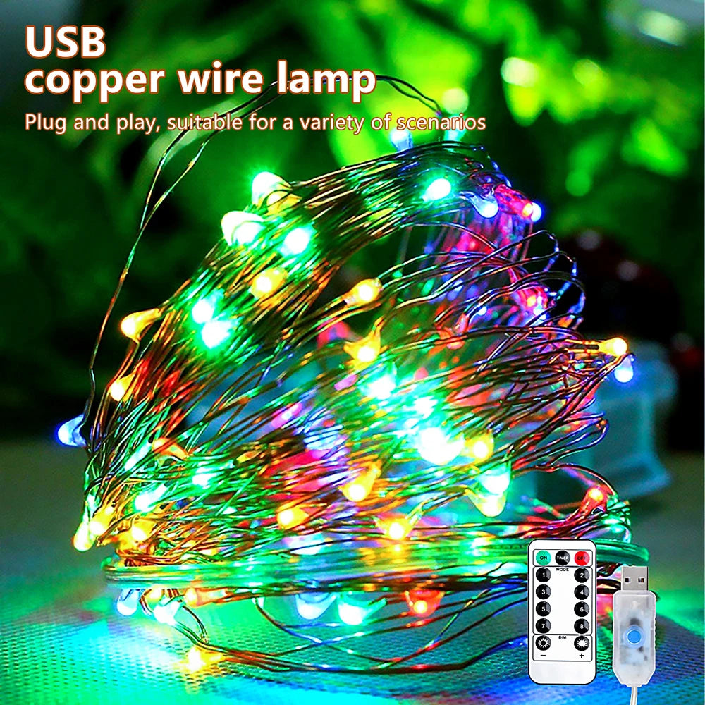 Flexible USB/Batteriebetriebene LED-Lichterkette (Kupfer-/Silberdraht)