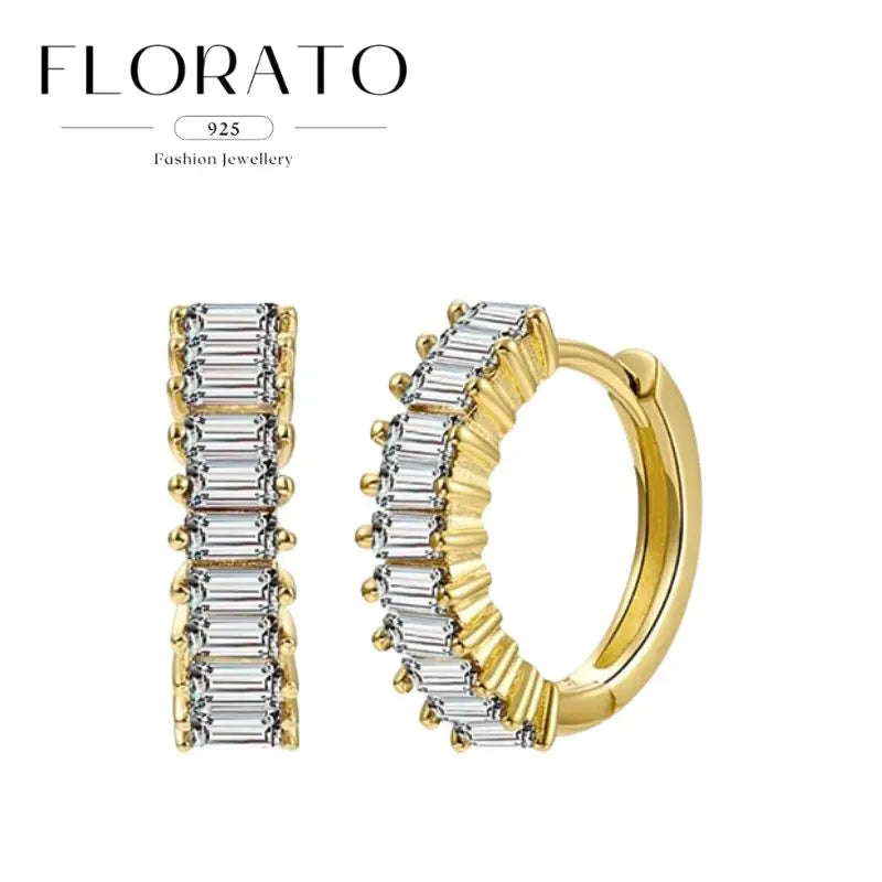 Luxuriöse Creolen mit Zirkon-Besatz aus 925 Sterling Silber