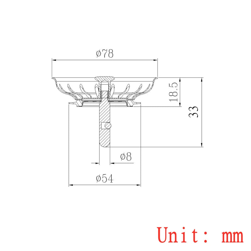 Universal Edelstahl Sieb und Stöpsel für Spülen