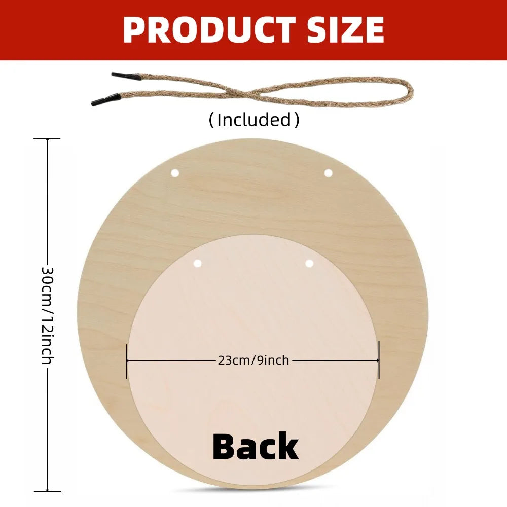 Hölzernes, Rundes Willkommensschild