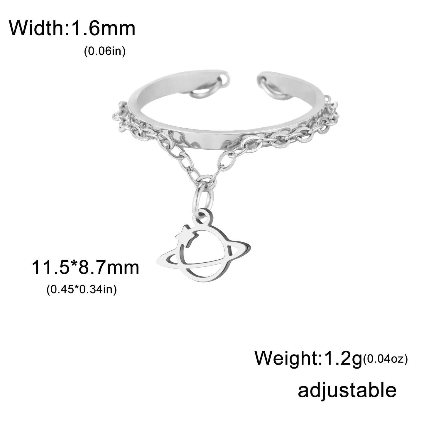 Vielseitiger Lemegeton Offener Ring aus Edelstahl (18K vergoldet)